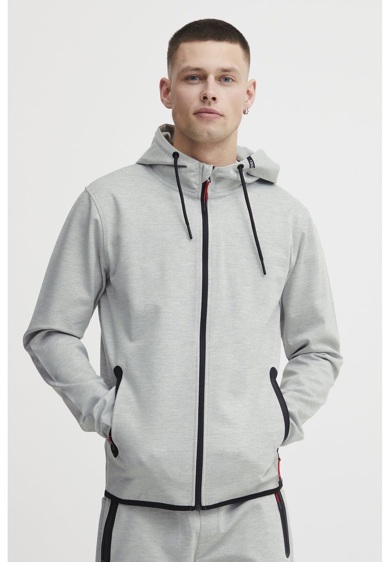 Solid - SDVIDIT - Zip-up sweatshirt - light grey melange, Enlarge