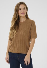 Kaffe T-shirt print - toasted coconut