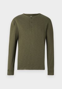 HENLEY - Top s dlhým rukávom - black moss
