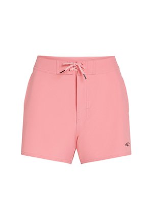 Lichtroze zwemshorts met een elastische tailleband, verstelbare trekkoorden en zijzakken. Bevat een klein logo op de onderzoom.