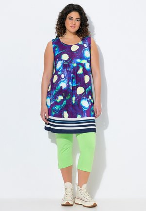 GEOMETRIC SLEEVELESS SWING - Jersey dress - dark blue