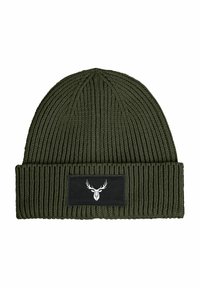 MIT PATCH HIRSCH GEWEIH LOW POLY - Beanie - oliv