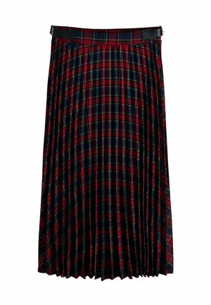 Next, PLEATED MIDI SKIRT - A-Linien-Rock - red navy blue check