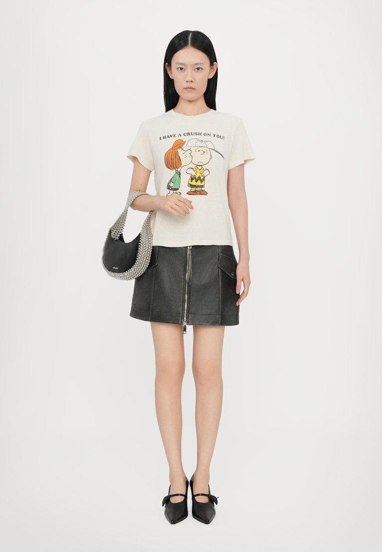RE/DONE CLASSIC TEE PEANUTS CRUSH - T-Shirt print - vintage white