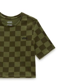 Vans CHECKER CREW CROP II. - T-shirts print - olivine