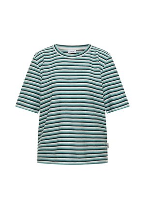 Cecil, T-SHIRT WITH STRUKTUR AND STRIPES - T-shirt print - palm breeze green