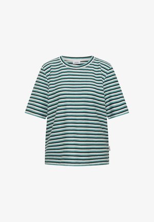 Cecil, T-SHIRT WITH STRUKTUR AND STRIPES - T-shirt con stampa - palm breeze green