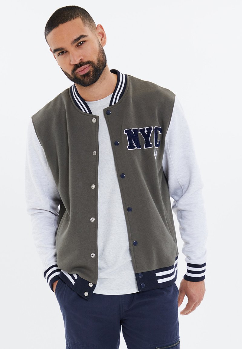 Threadbare BASEBALL BRYCE Bomber Jacket dark khaki/khaki Zalando.ie
