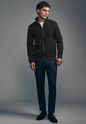 ZIP THROUGH FIT - TEXTURED - Užtrauktuku užsegamas treningas - black