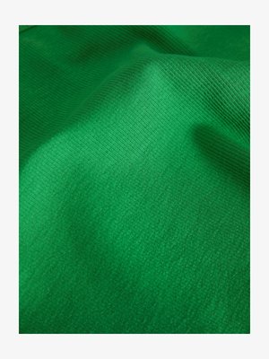 Žalia tekstūruota medžiaga su smulkia briaunuota struktūra, rodanti lygius ir švelnius paviršiaus bruožus. Matoma lengva blizgesio.