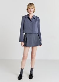 Calliope CROP CON APPLICATE - Giacca leggera - grigio fumo melange