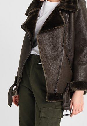 Giacca in similpelle - khaki