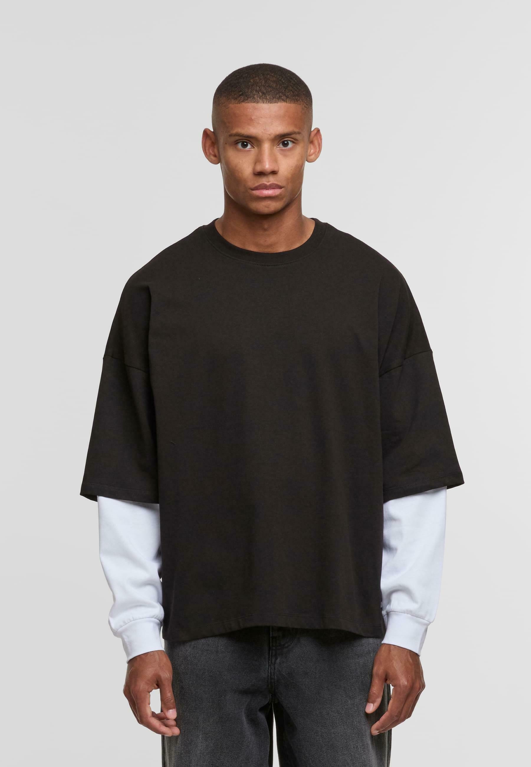 DEF DOUBLE LONGSLEEVES - Long sleeved top - jetblack brightwhite