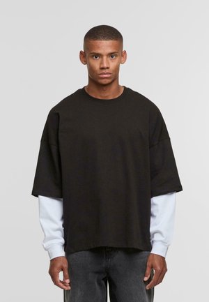 DOUBLE LONGSLEEVES - Long sleeved top - jetblack brightwhite