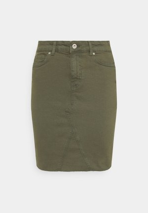 ONLFAN LIFE SKIRT RAW EDGE - Mini skirt - kalamata