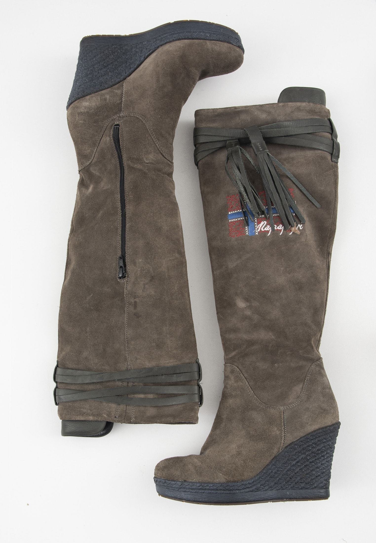 Napapijri Laarzen met sleehak - grey/Grijs - Zalando.nl