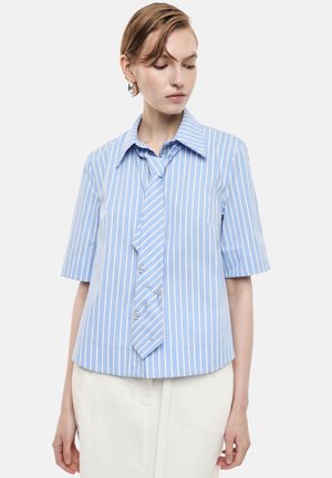 Imperial, CAMICIA A RIGHE CON MANICHE CORTE E CRAVATTA - Camicia - azzurro