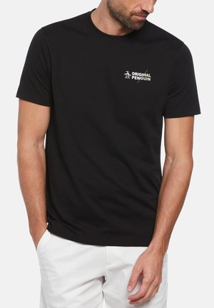 Original Penguin SPLICED LOGO - T-shirt basique - true black