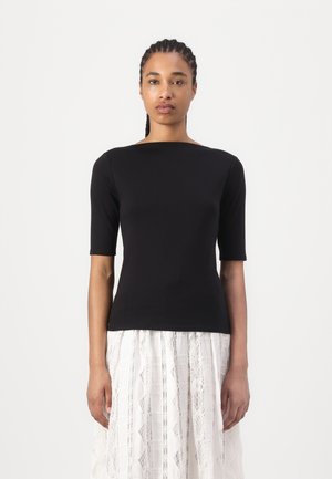 HALF BOAT NECK  - Basic T-shirt - black