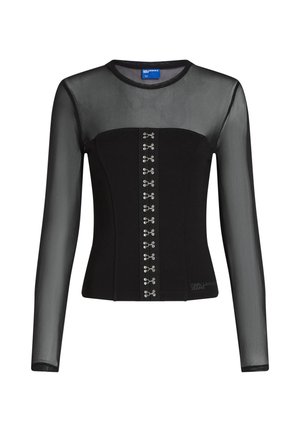 Karl Lagerfeld Jeans, MESH CORSET - Μπλούζα με μακριά μανίκια - black