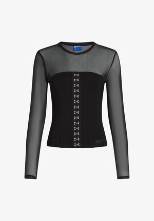 Karl Lagerfeld Jeans, MESH CORSET - Μπλούζα με μακριά μανίκια - black