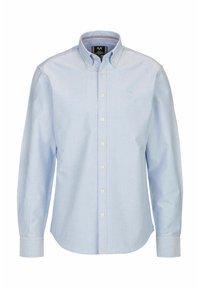 Lichtblauw overhemd met knopen van katoen, met een puntkraag, lange mouwen en kleine logo- borduursel op de borst.