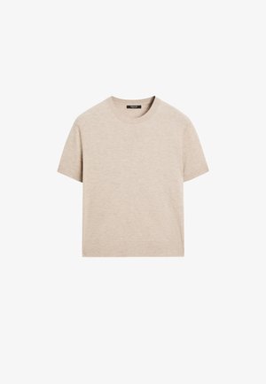 Massimo Dutti SHORT-SLEEVE - Pullover - sand