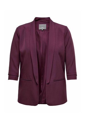 Burgundi ülikond, millel on sujuv disain ja mis on valmistatud siledast kangast. Omab kolmeveerandsleeves't, avatud etteosa ja esiseid taskuid.