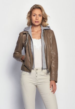 MODERN MICO - Lederjacke - mud