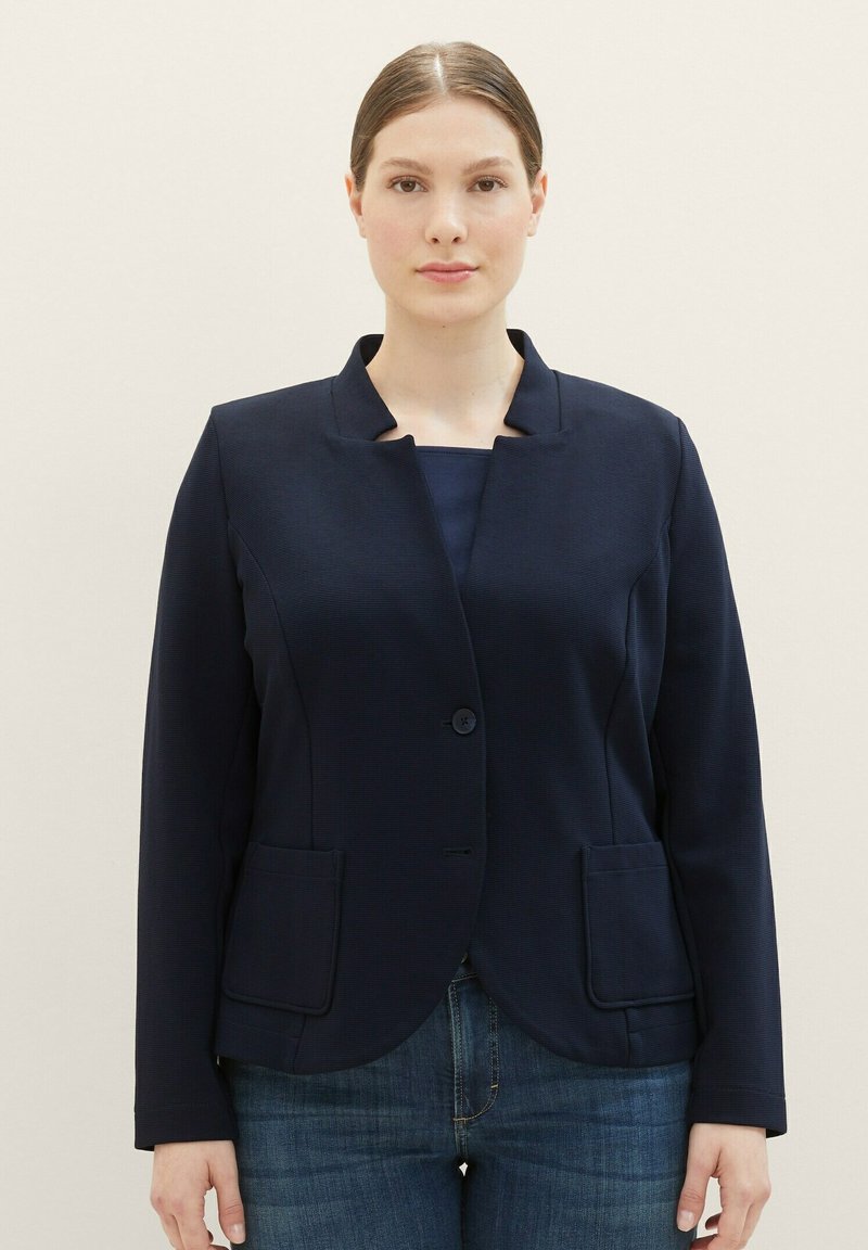 Blazer Femme TOM TAILOR - Coupe Regular Fit Coton Élasthanne - Style Décontracté Moderne