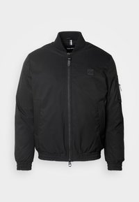 REGULAR FIT IN DOBBY WITH DUPONT SORONA AND LOGO ON PATCH - Geacă bomber - black