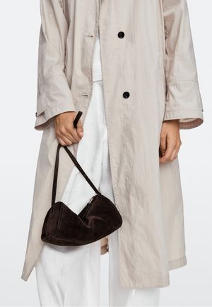 Massimo Dutti, SPLIT SUEDE LEATHER CROSSBODY BAG - Cross body bag - dark brown