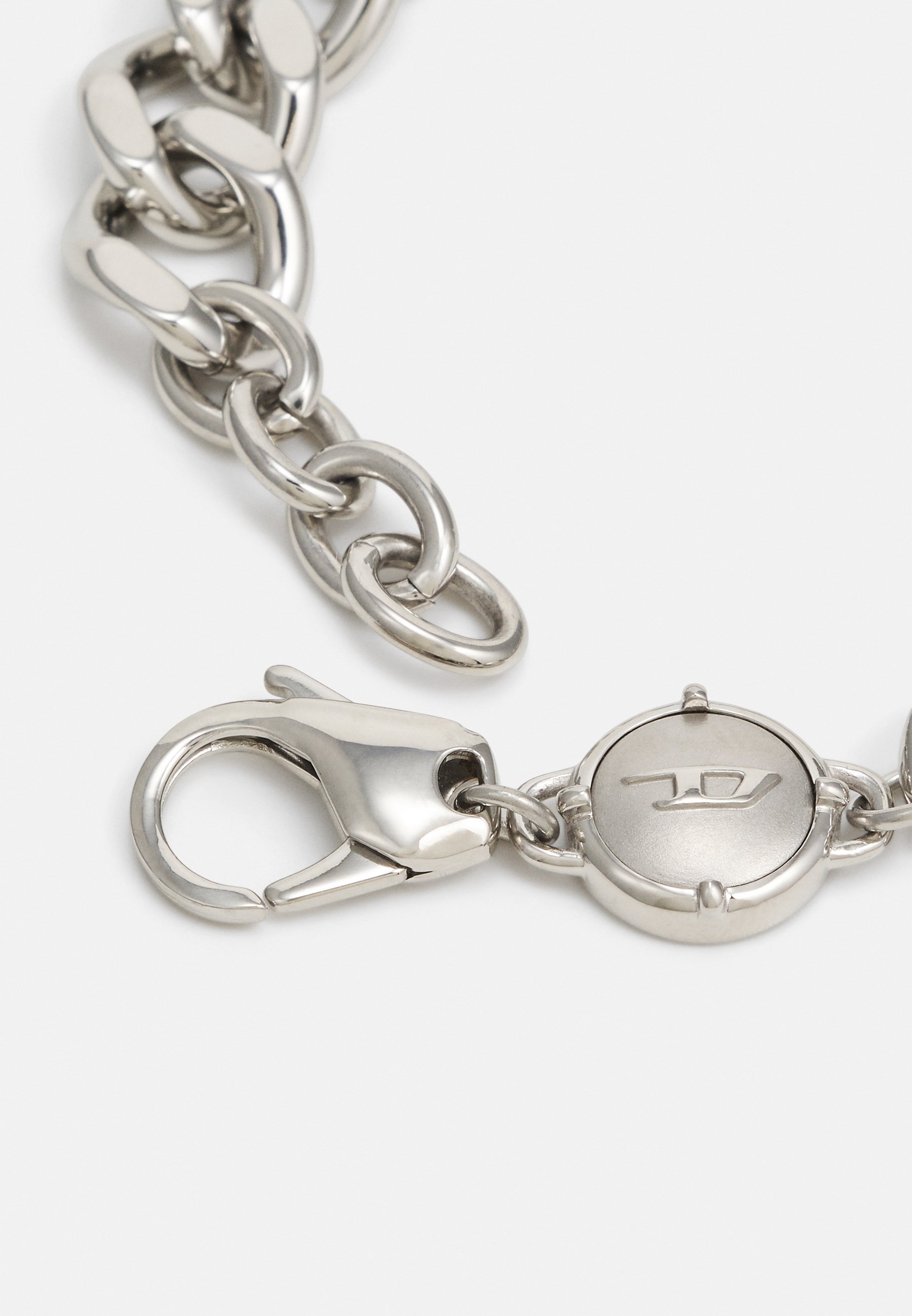 ◆DIESEL◆ ID logo chain bracelet Diesel LOGO CHAIN BRACELET - Apyrankė - silver-coloured/red