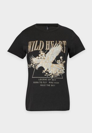 ONLY, ONLLUCY REG S/S TOP JRS NOOS - T-Shirt print - black
