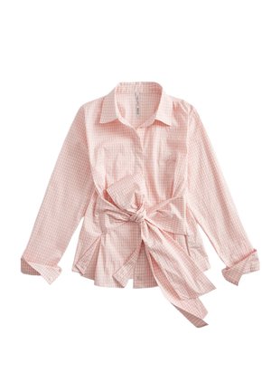 Guess BEDRUCKTES SCHLEIFENHEMD - Hemdbluse - hellrose