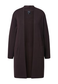 Ulla Popken PLUS SIZE LONG OPEN FRONT Strickjacke pine brown