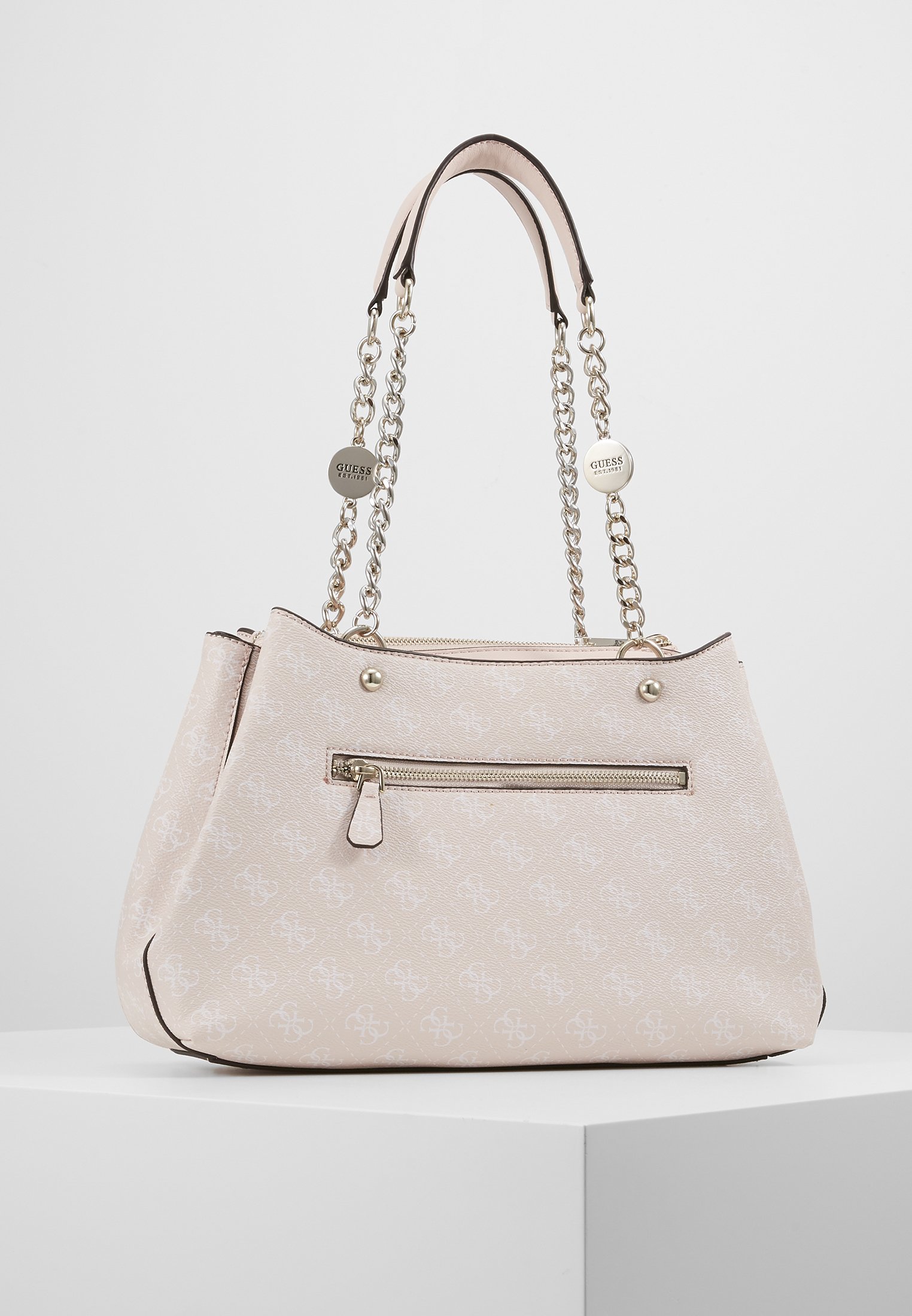 Guess LORENNA GIRLFRIEND SATCHEL Håndveske pinkrosa Guess LORENNA SHOULDER BAG Håndveske whitehvit Zalando.no