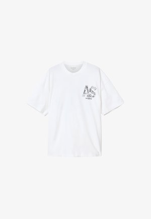 AllSaints, MIXTAPE SHORT SLEEVE CREW - T-shirt con stampa - optic white