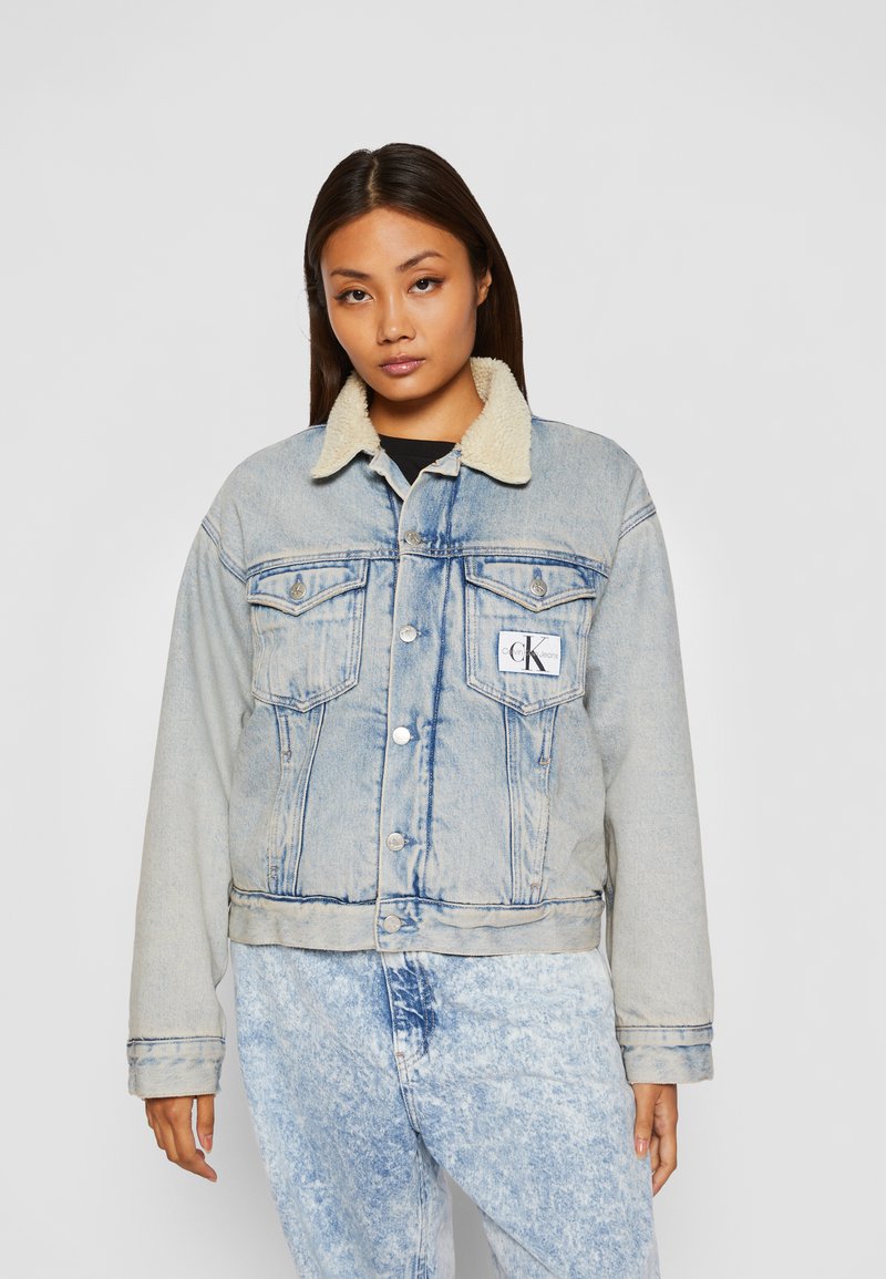 Calvin Klein Jeans SHERPA - Kurtka jeansowa/jasnoniebieski denim ...