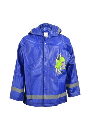 United Labels, REGENJACKE MIT KAPUZE MIT REFLEKTORSTREIFEN UNGEFÜTTERT DINOSAURIER T-REX - Waterproof jacket - blau