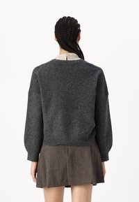 Vero Moda VMLEAF V-NECK - Cardigan - dark grey melange