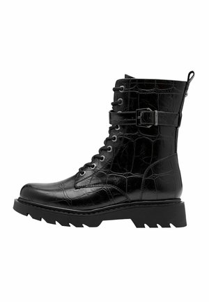 Tamaris Gležnjarji s platformo - black croco