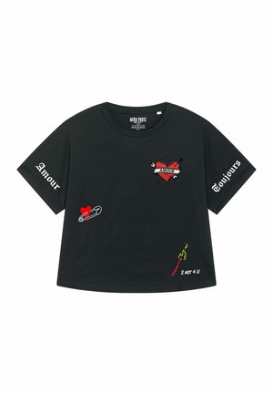 AMOUR TOUJOURS OVERSIZED ROLL UP  - T-shirt imprimé - black