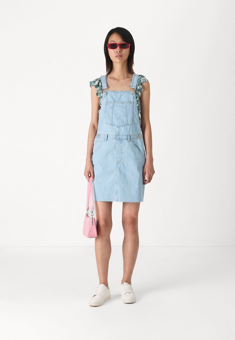 white christmas dresses Piupiuchick Light Blue Washed Denim Dungarees Dress main image 0