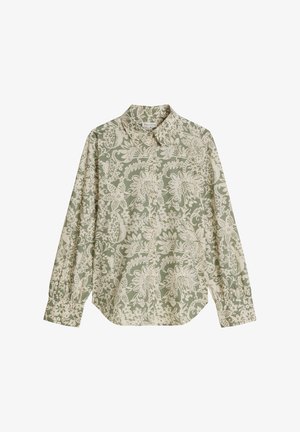Marc O'Polo, BLOUSE, A-SHAPE, GATHERED SLEEVES, KENT COLLAR, PRINT - Skjortebluser - multi/ fresh sage