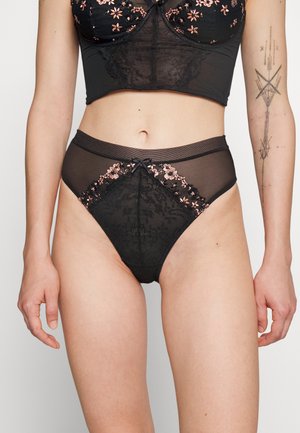GIGI HIGH LEG - Slip - black/rose gold