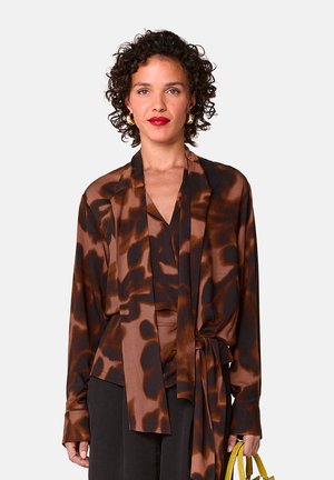 PRINTED LAVALIERE - Chemisier - marron