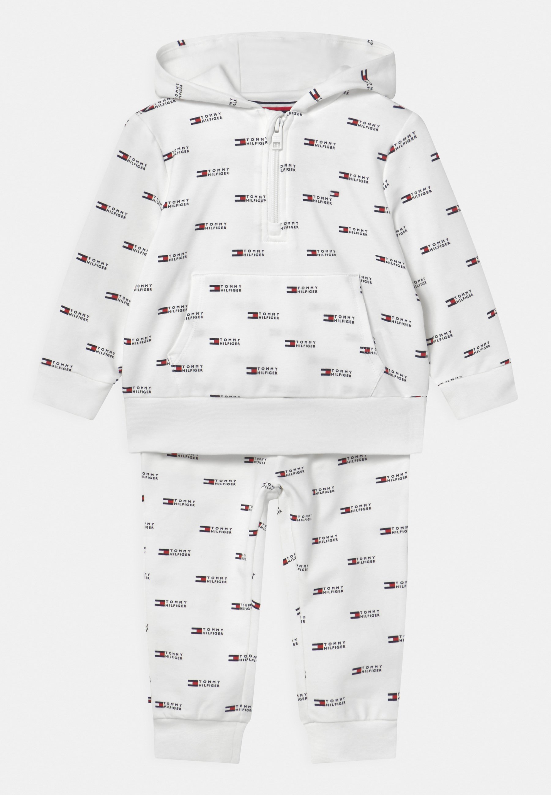 Tommy Hilfiger Baby Hooded Set Unisex Survetement White Blanc Zalando Fr