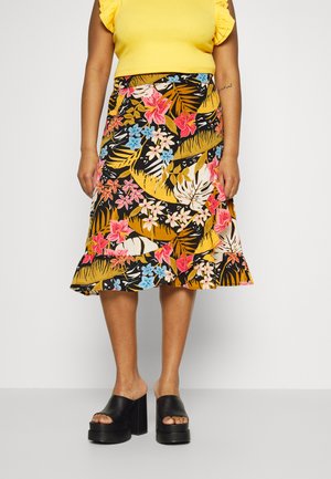 CARLUXODA WRAP SKIRT  - Zavinovací sukně - black/hawaii party