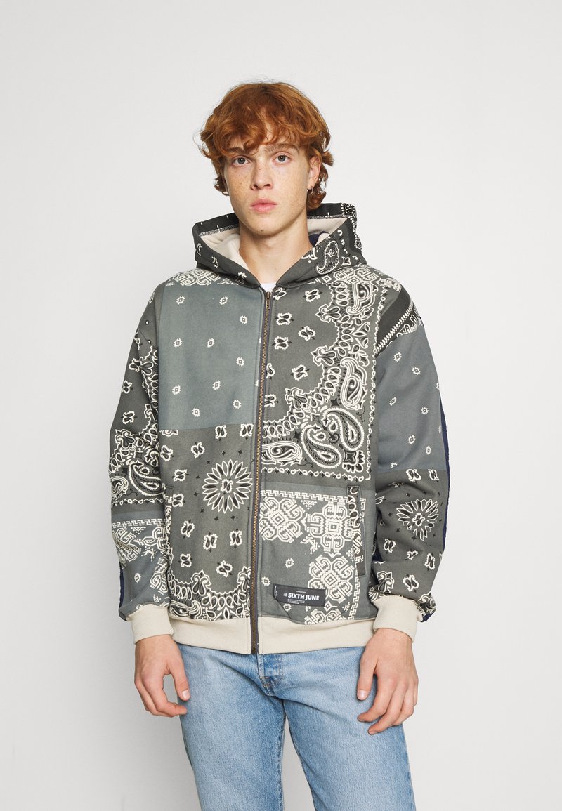 Sixth June BANDANA ZIPTHROUGH HOODIE Sweatjacke grey/grau Zalando.at